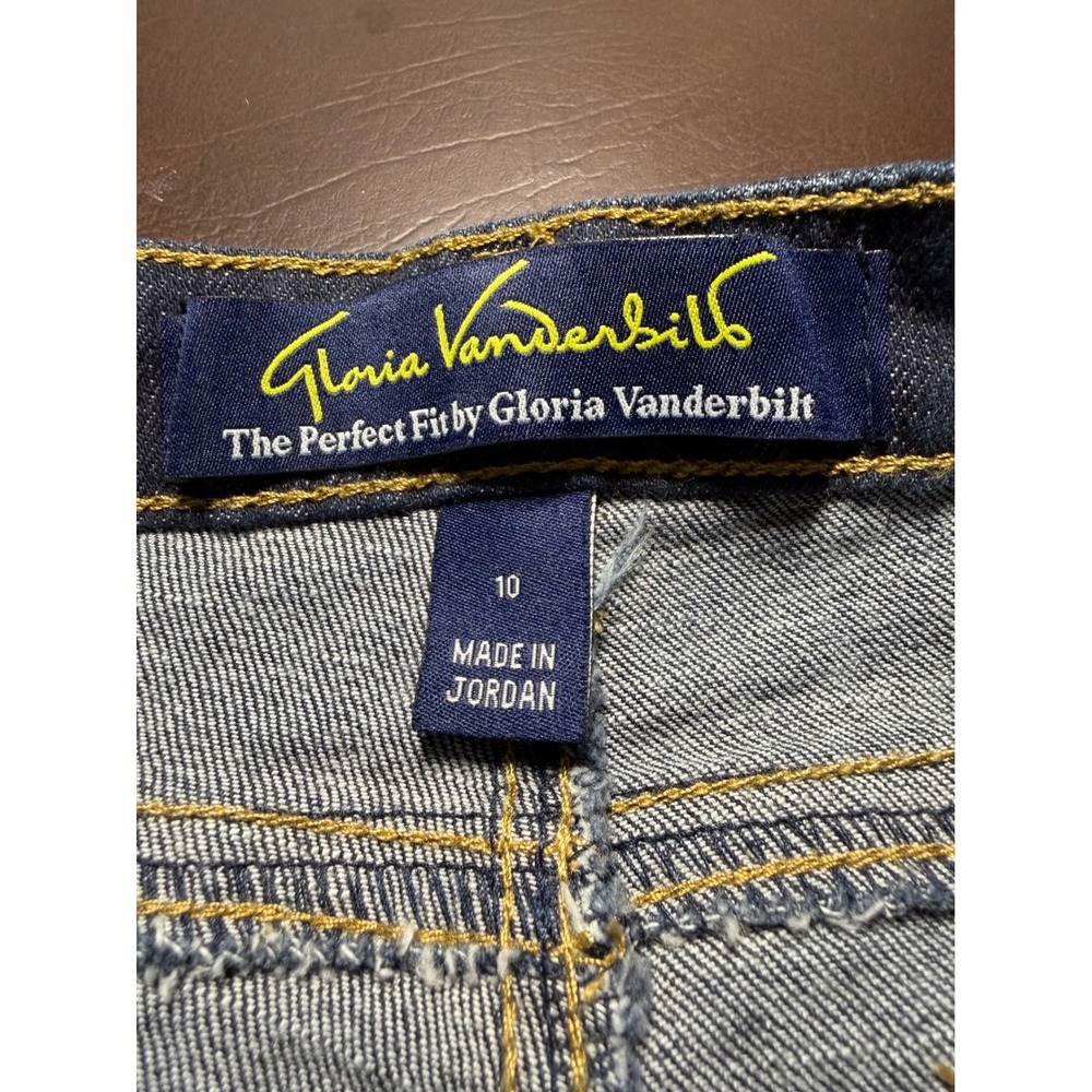 Gloria Vanderbilt Womens Dark Wash Capri Jeans Lock Stitch Control Size 10 Denim - Picture 3 of 5